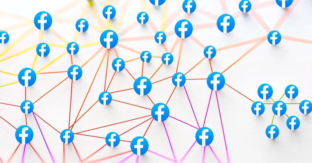 Network with Facebook icons in nexuses