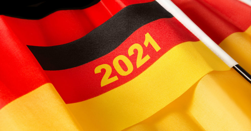 German flag with 2021 in the centre.