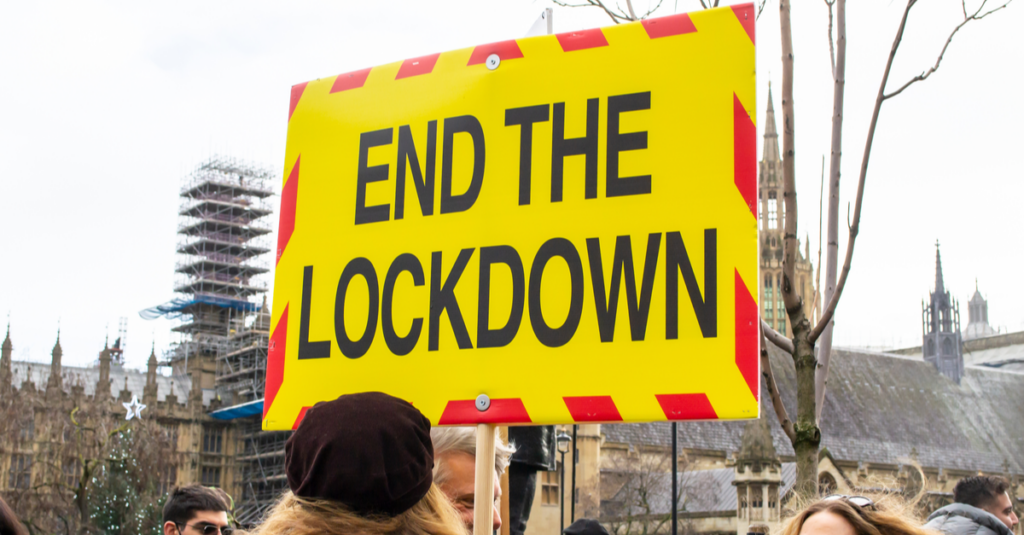 Anti-lockdown protest sign