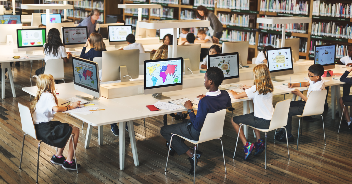 school students using computers