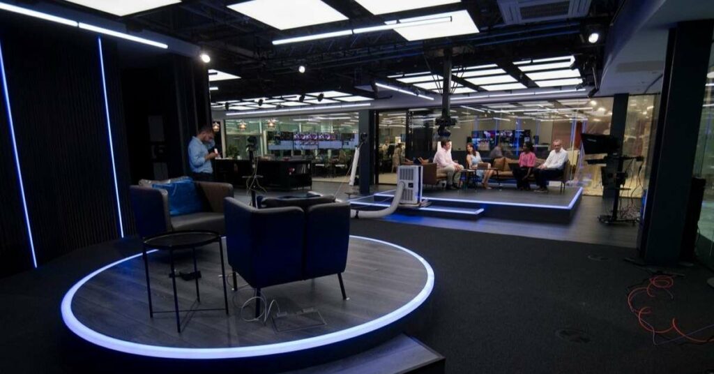 Photo of news studio