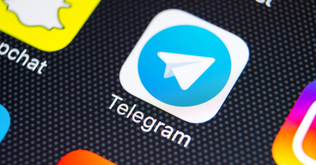 Telegram icon on mobile phone