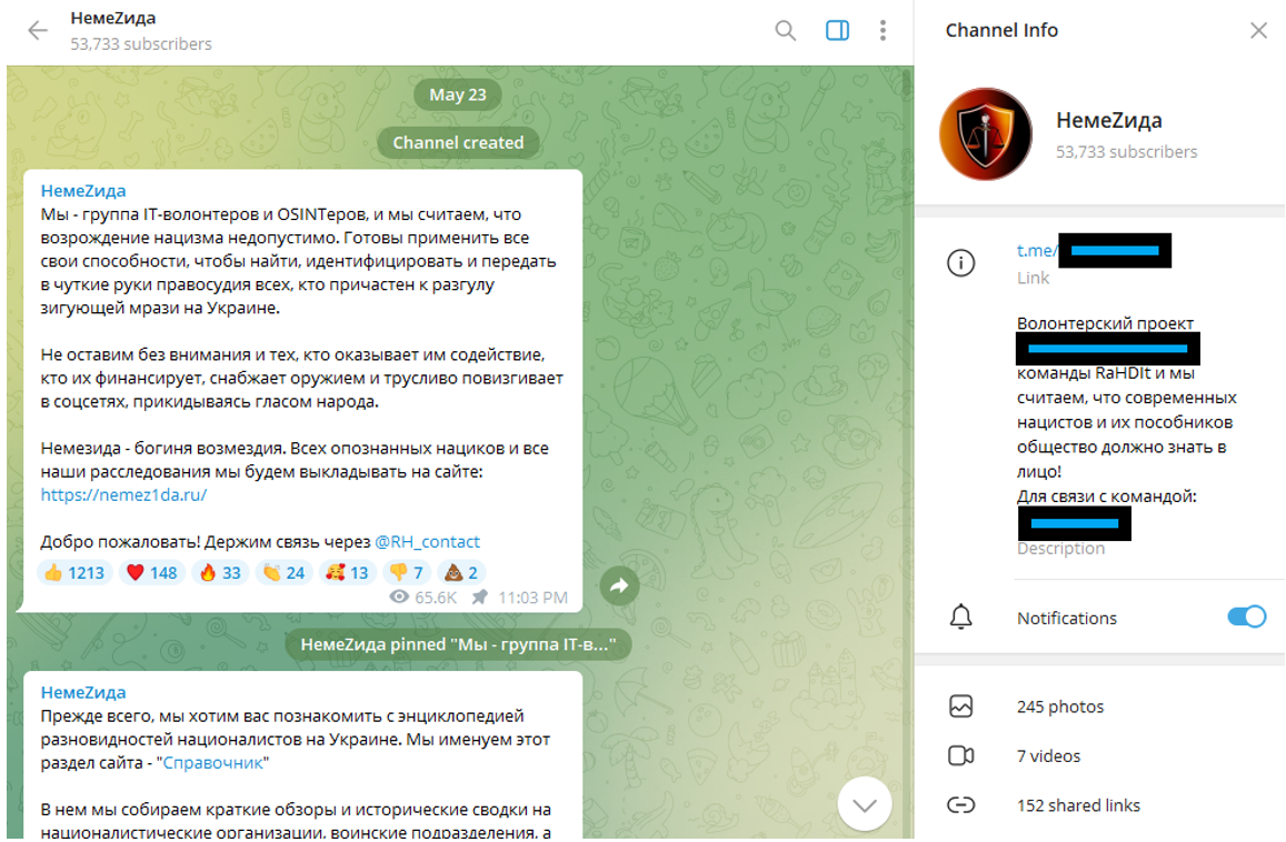 Telegram post screenshot