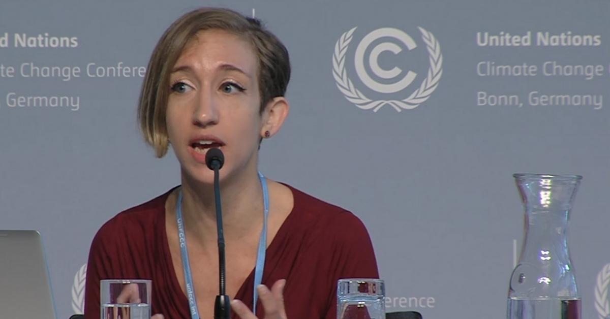 Jennie King talking at the UN Climate Change Conference