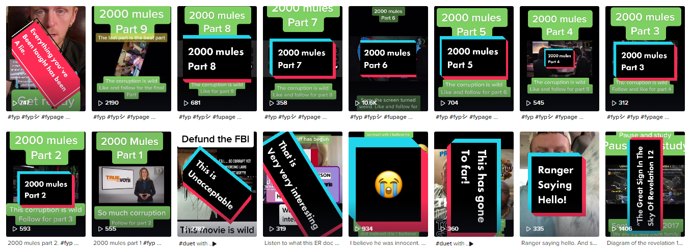 A user uploads the “2000 Mules” conspiracy film in nine different seven-minute segments to TikTok.