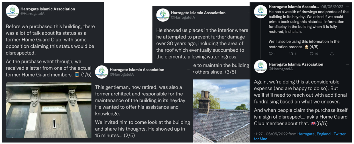 FIgure 7: Social media posts outlining a former Home Guard Club member’s support.