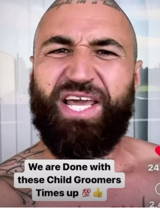 Figure 1: Screenshot from Lees’ now-deleted Instagram video referencing the ‘groomer’ conspiracy theory. 