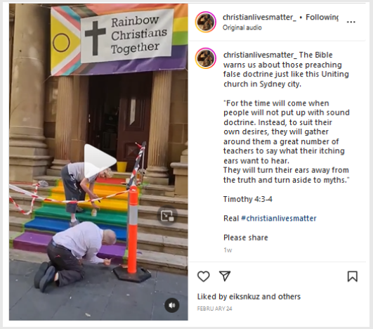 Figure 3: Screenshot from Christian Lives Matter Instagram post, 24 February.