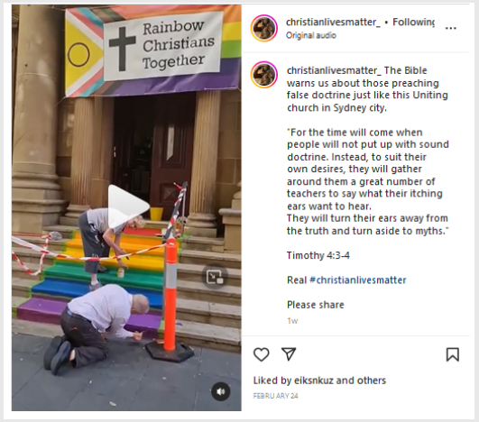 Figure 3: Screenshot from Christian Lives Matter Instagram post, 24 February. 