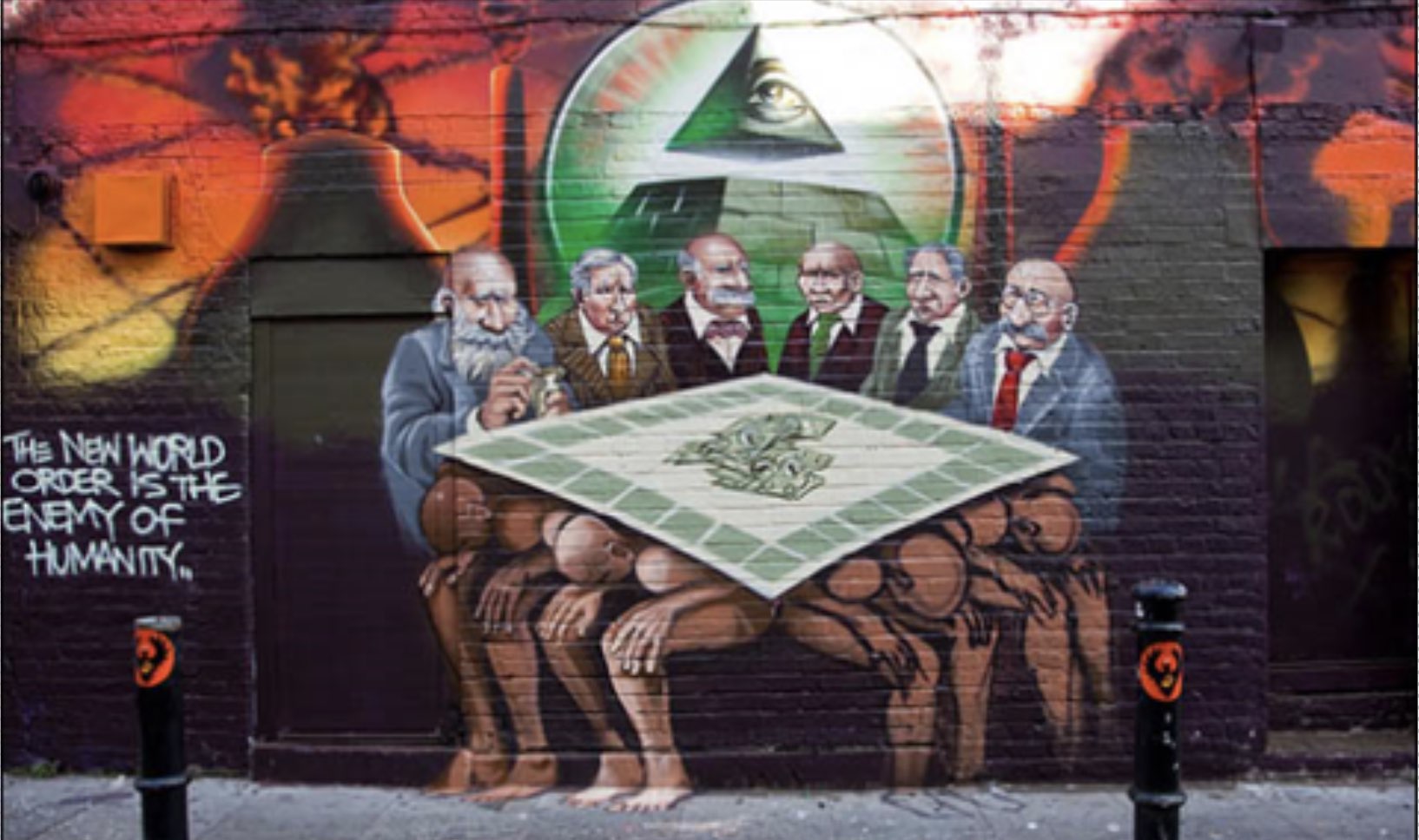 Image 1: Photograph of the “Freedom of Humanity” mural, which was removed after it was criticised for perpetuating antisemitic stereotypes.