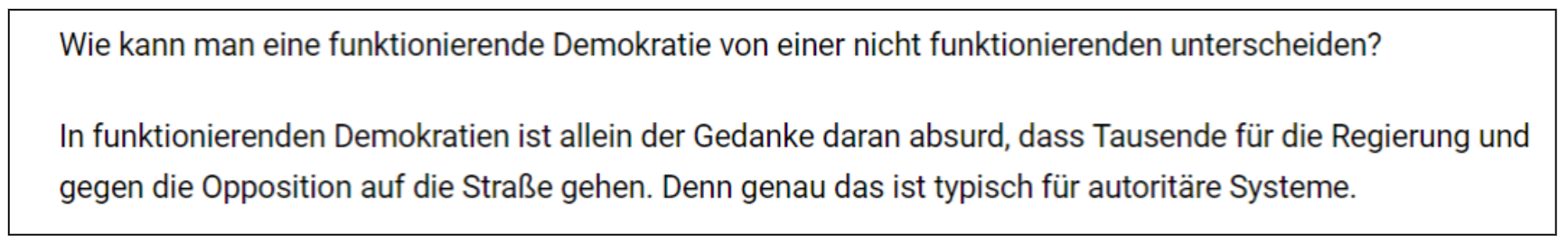 Image 5: screenshot of an article by the blogger Reitschuster titled “the end of democracy as we know it” (accessed 16/02/2024). 