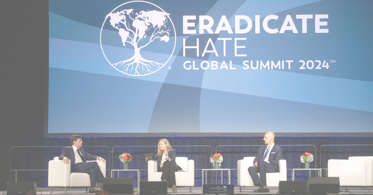 Sasha Havlicek returned to lead the Eradicate Hate Summit’s opening session, addressing how extremists and hostile states exploit global issues.